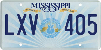 MS license plate LXV405