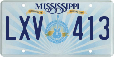 MS license plate LXV413