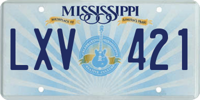 MS license plate LXV421