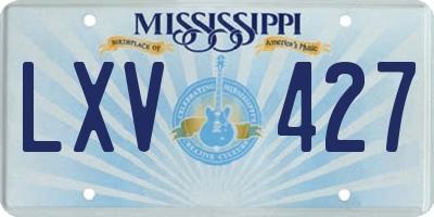 MS license plate LXV427