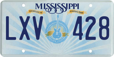 MS license plate LXV428