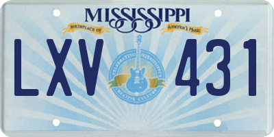 MS license plate LXV431