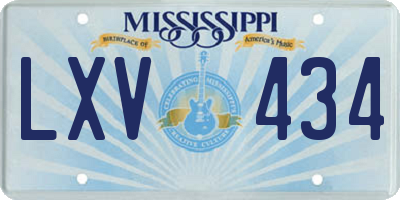 MS license plate LXV434
