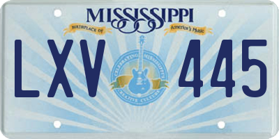 MS license plate LXV445