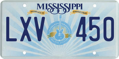 MS license plate LXV450