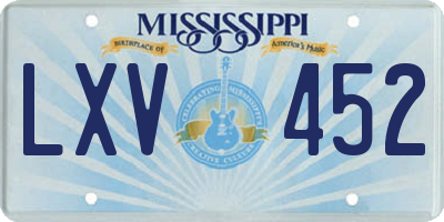 MS license plate LXV452