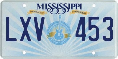 MS license plate LXV453