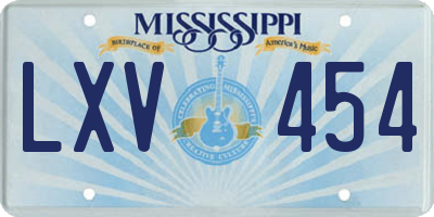 MS license plate LXV454