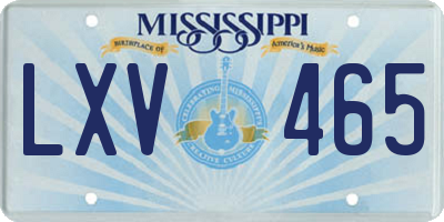 MS license plate LXV465
