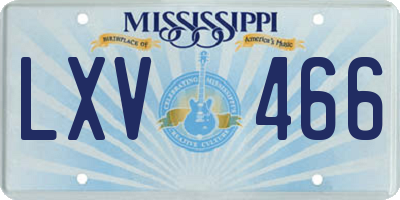 MS license plate LXV466
