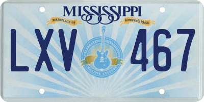 MS license plate LXV467