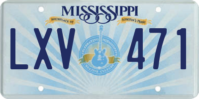 MS license plate LXV471
