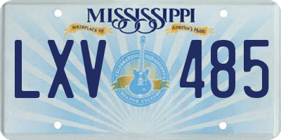 MS license plate LXV485
