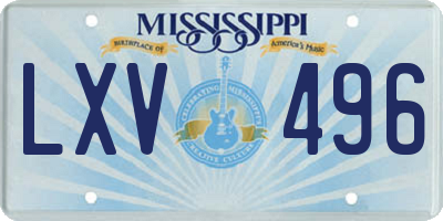MS license plate LXV496