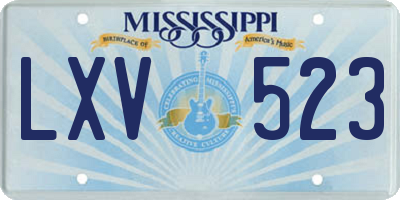 MS license plate LXV523