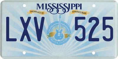 MS license plate LXV525