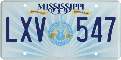MS license plate LXV547