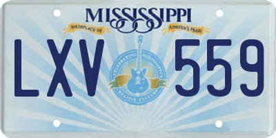 MS license plate LXV559