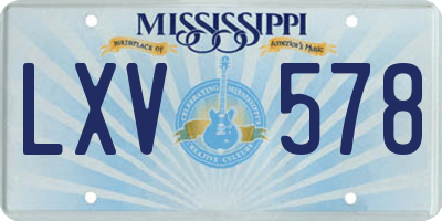 MS license plate LXV578