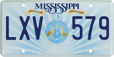 MS license plate LXV579