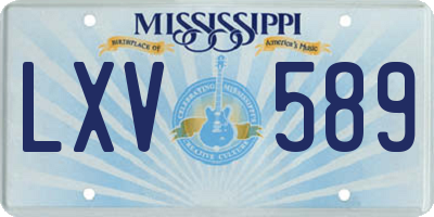 MS license plate LXV589