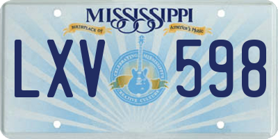 MS license plate LXV598