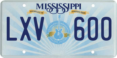 MS license plate LXV600