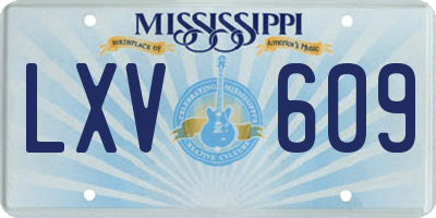MS license plate LXV609
