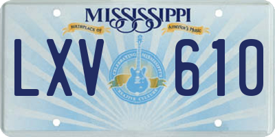MS license plate LXV610