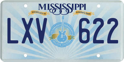 MS license plate LXV622