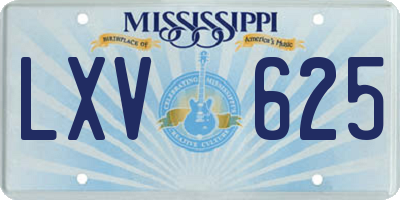 MS license plate LXV625