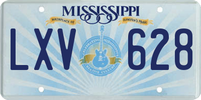 MS license plate LXV628