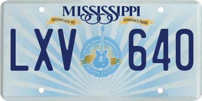 MS license plate LXV640