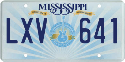 MS license plate LXV641