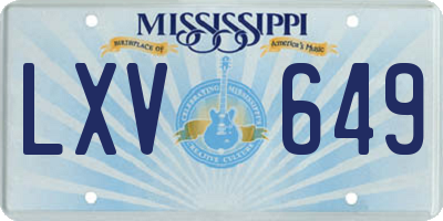 MS license plate LXV649