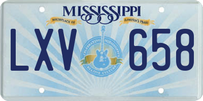 MS license plate LXV658