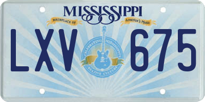 MS license plate LXV675
