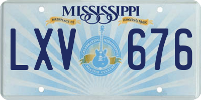 MS license plate LXV676
