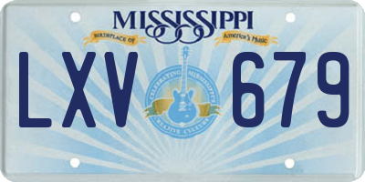 MS license plate LXV679