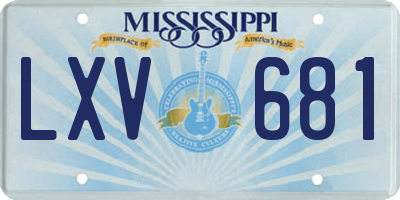 MS license plate LXV681