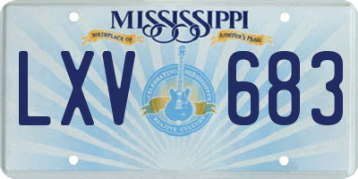 MS license plate LXV683