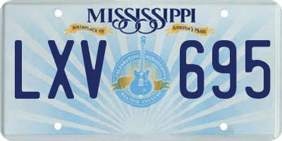 MS license plate LXV695
