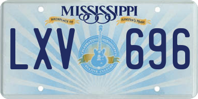 MS license plate LXV696