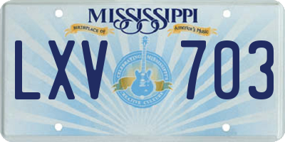 MS license plate LXV703