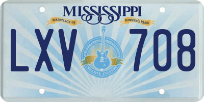 MS license plate LXV708
