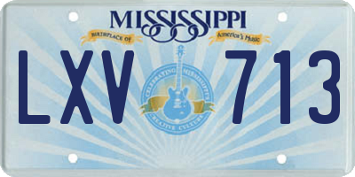 MS license plate LXV713