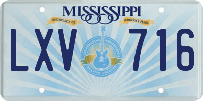 MS license plate LXV716