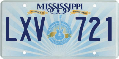 MS license plate LXV721
