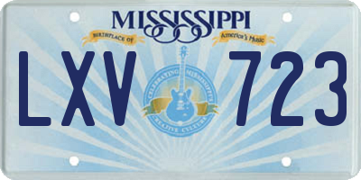 MS license plate LXV723