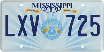 MS license plate LXV725
